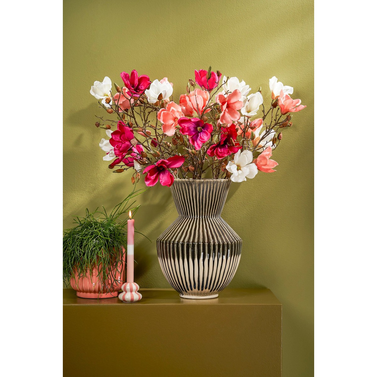 Fleur artificielle MAGNOLIA blanc, MICA DECORATIONS