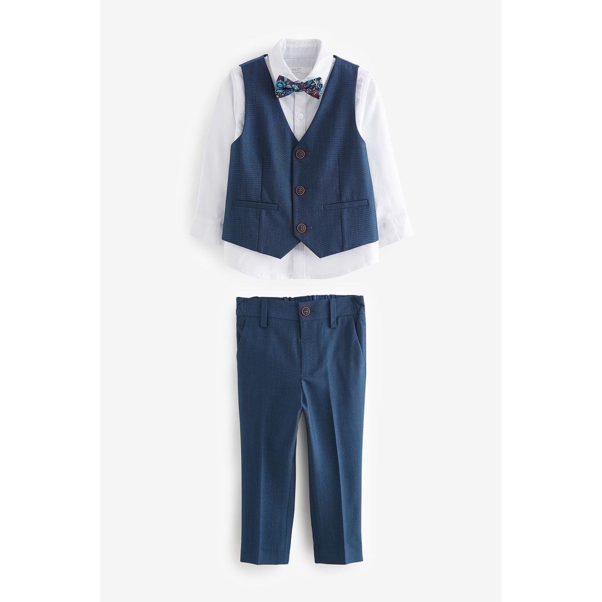 Gilet chemise pantalon nœud papillon ensemble bleu, NEXT