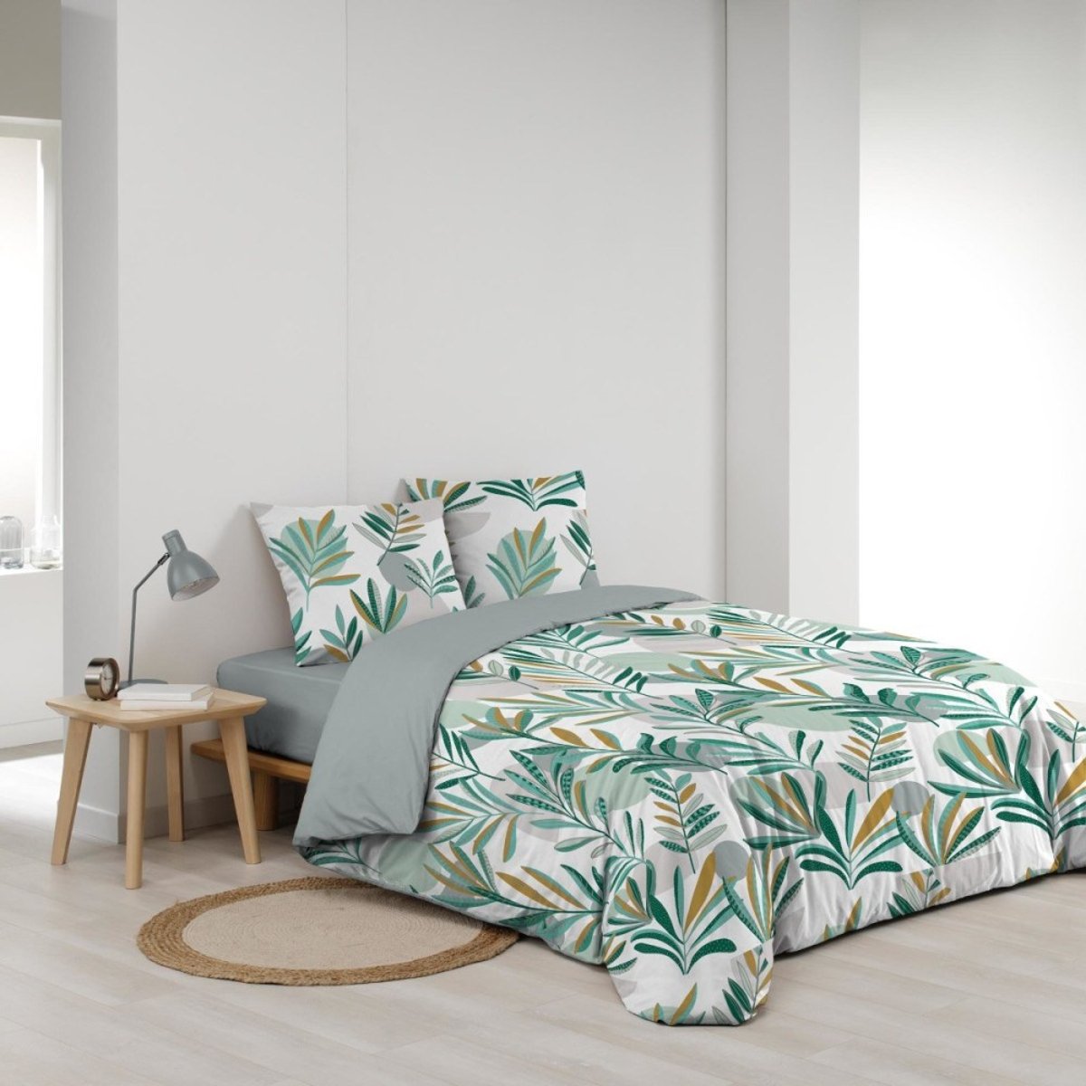 Housse de couette 240x220 + 2 taies LOUNA microfibre vert, DECORATIE