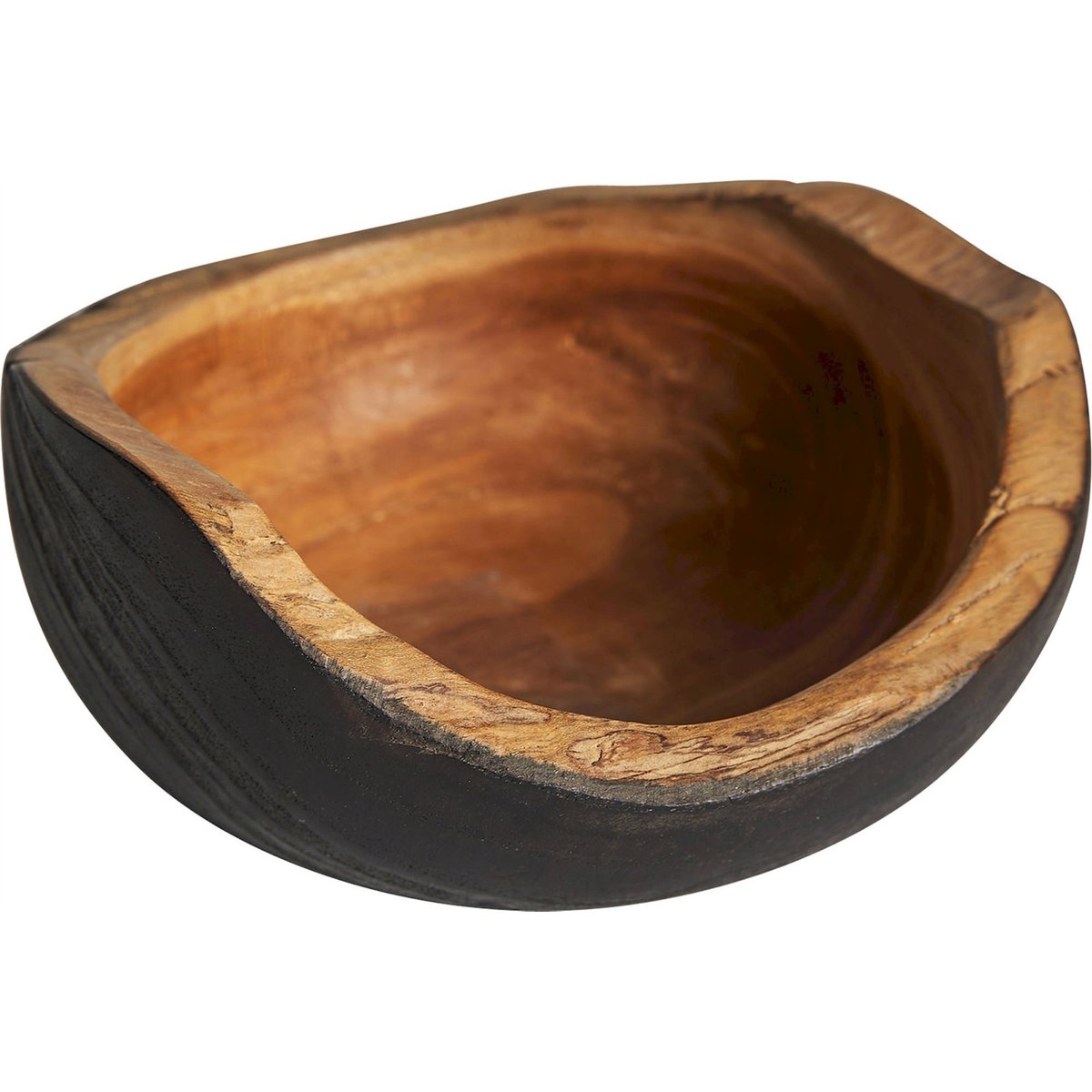 Bol ethnique en bois Teka Vacio noir charbon et bois teka naturel, RECOLLECTION