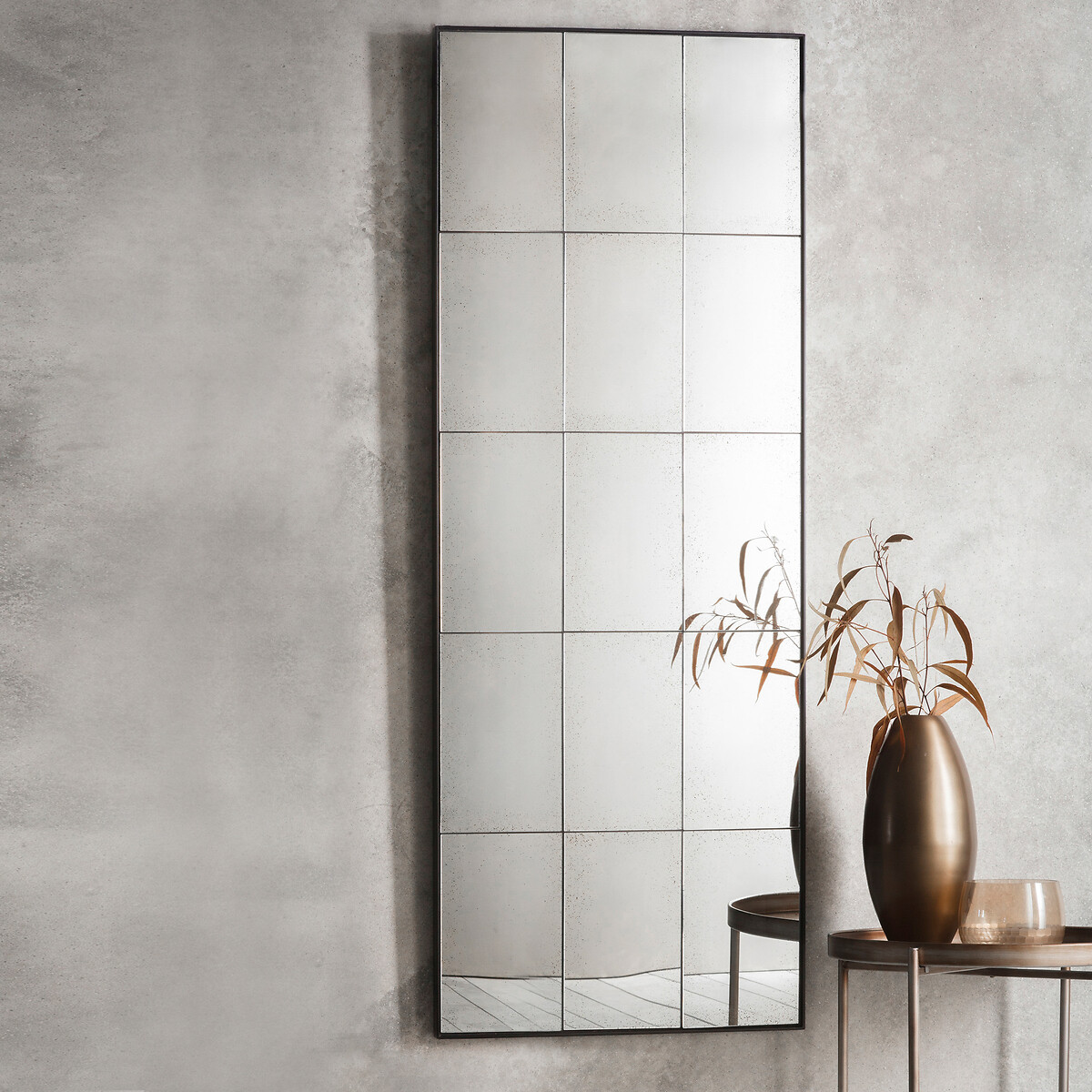 62x160cm Boxlie Antique Window Style Leaner Mirror brown , ÉDITÉ