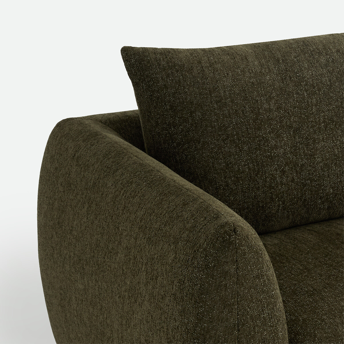 Canapé droit, 3 ou 4 places, en chenille chiné, EDITH kaki, LA REDOUTE INTERIEURS