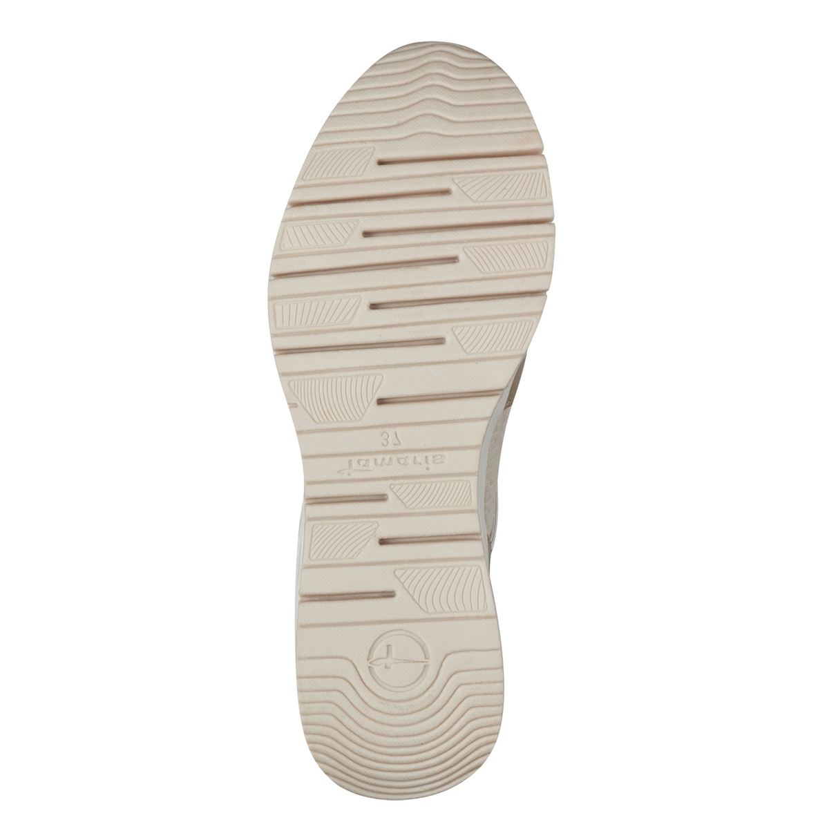Baskets compensées et zippées beige crème combiné, TAMARIS