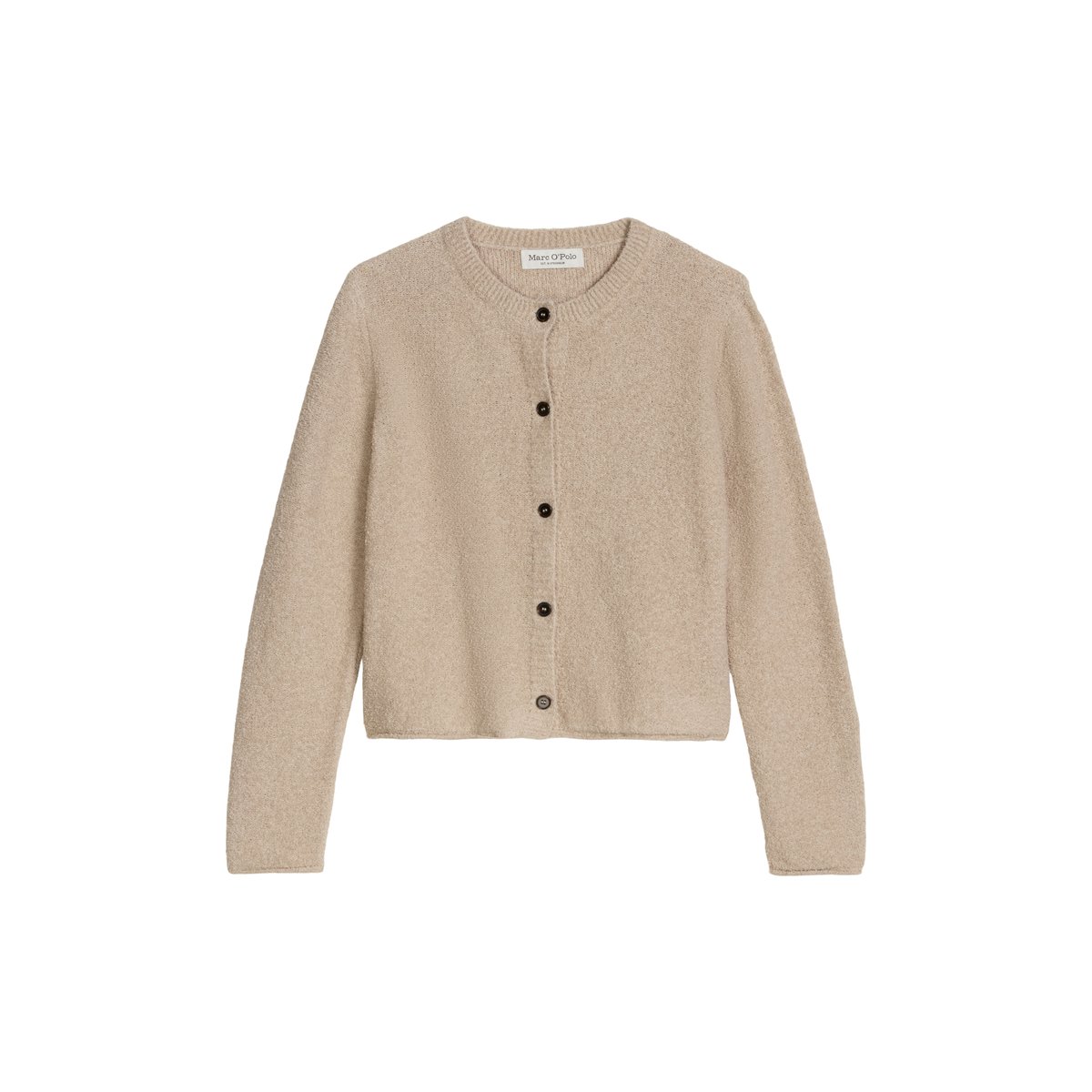 Cardigan regular en fil bouclé gris clair, MARC O'POLO