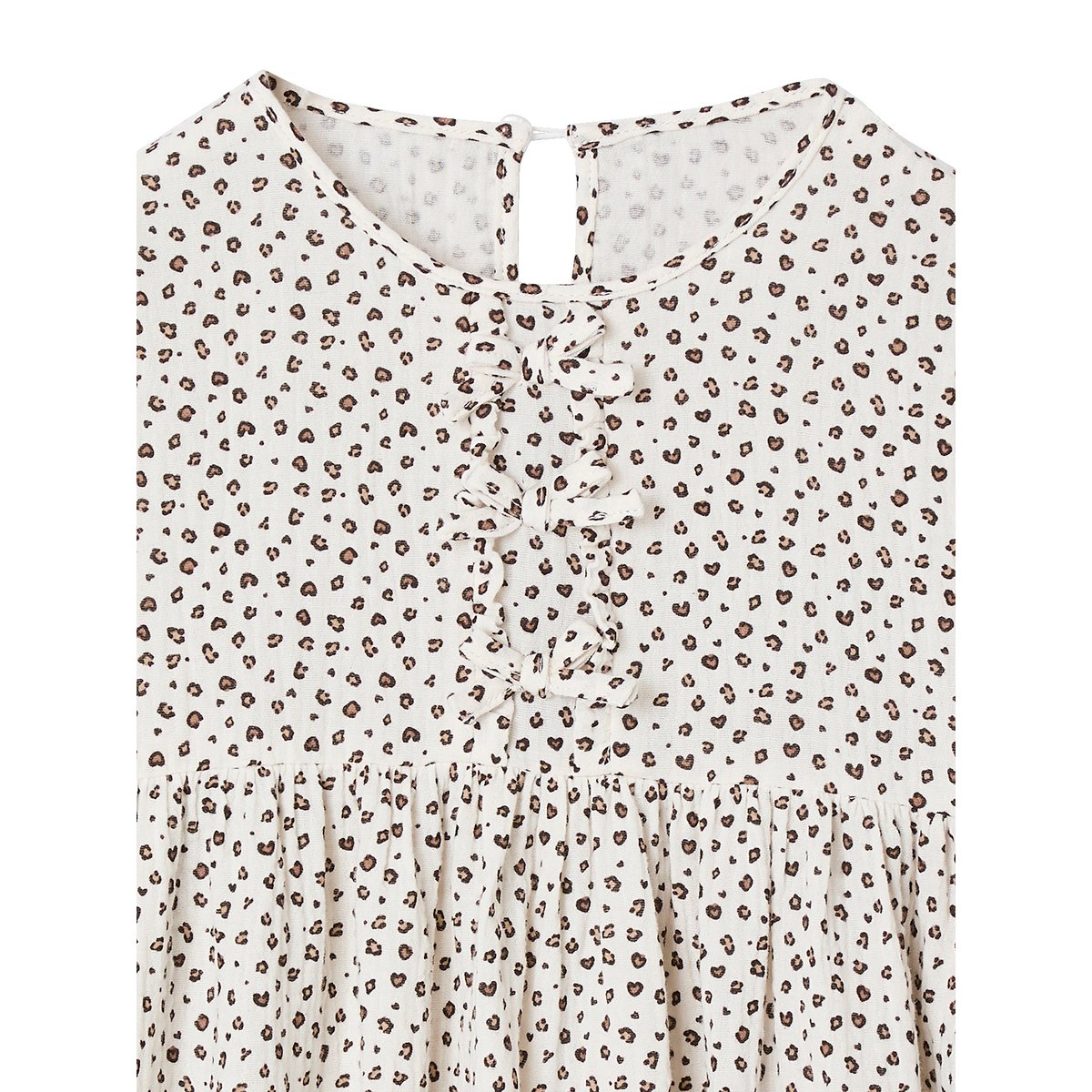 Robe en gaze de coton avec noeuds fantaisie écru, VERTBAUDET