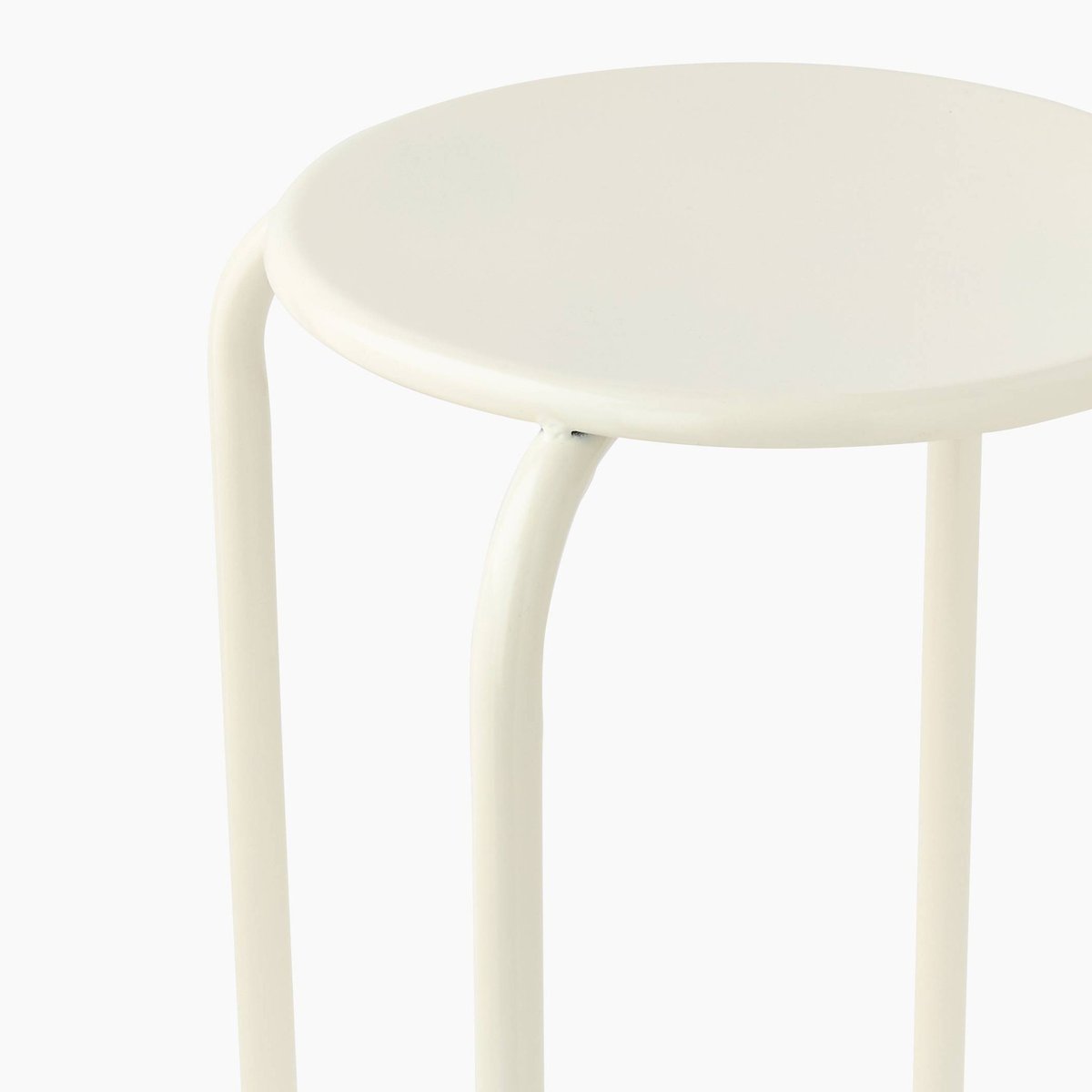 Tabouret empilable, 30xH45 cm, en métal off white, MONOPRIX