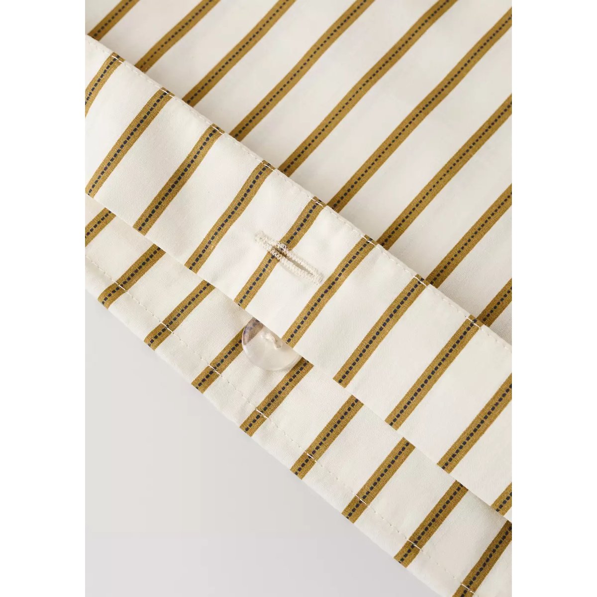 Housse de couette percale de coton imprimé à rayures Lit 135/140 cm ocre, MANGO HOME
