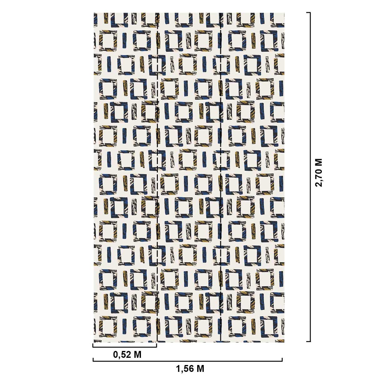 Papier peint carré tribal intissé, HEXOA