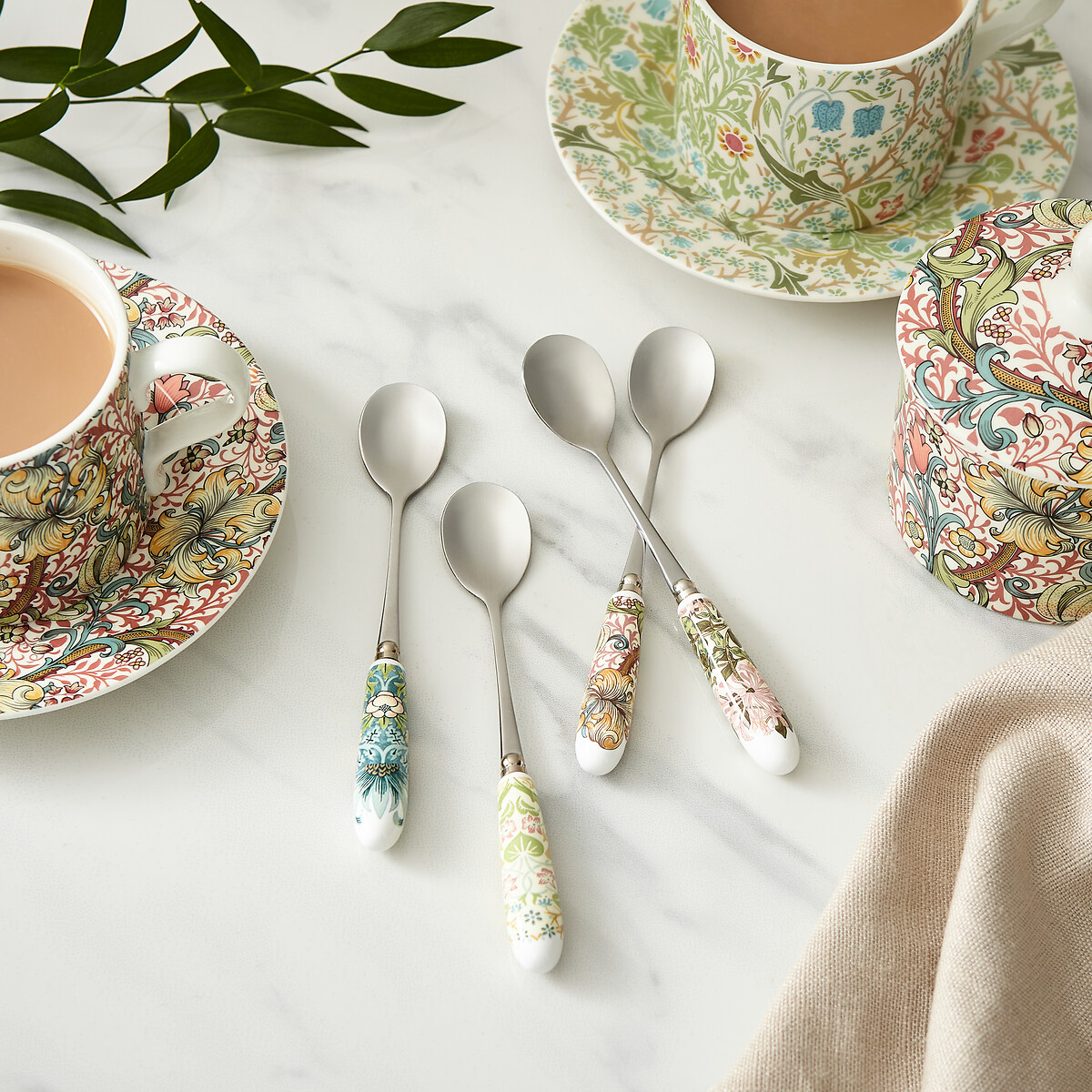 Set of 4 Morris & Co. Teaspoons multi-coloured, MORRIS & CO.