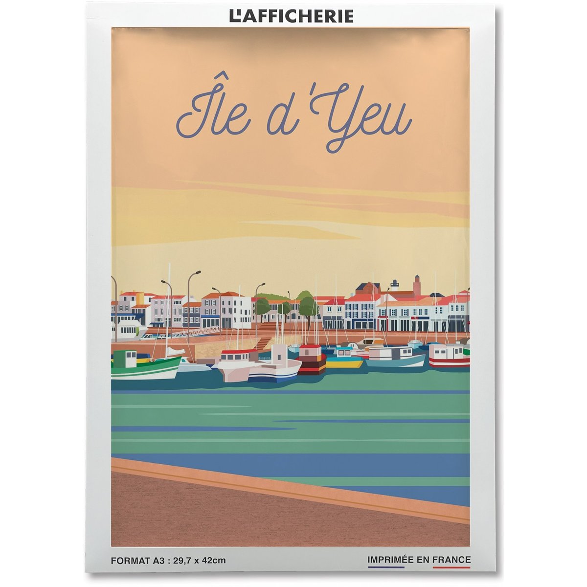 Affiche Île d'Yeu - Port Joinville blanc, L'AFFICHERIE