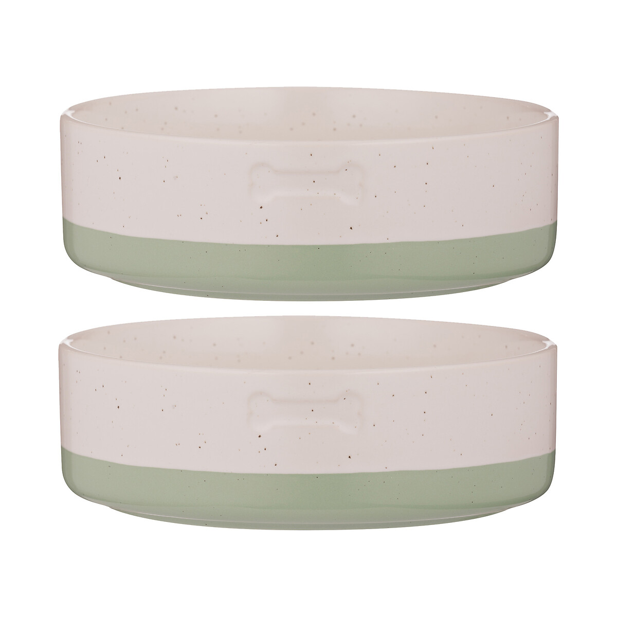 Set of 2 18cm Colour Dip Pet Bowl with Bone cream, MASON CASH