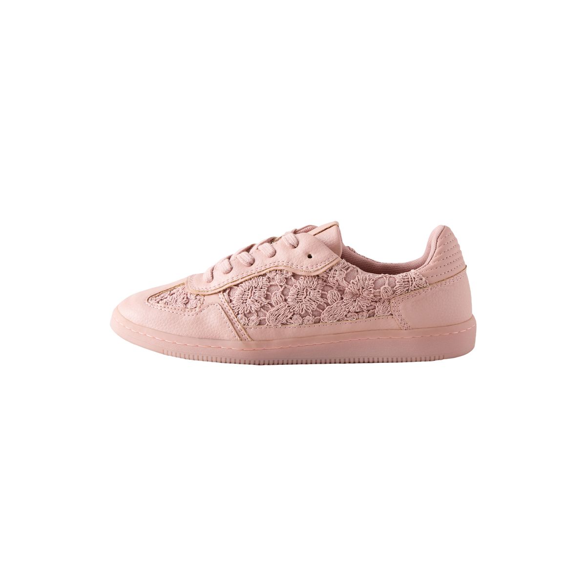 Baskets à lacets broderie rose blush, NEXT