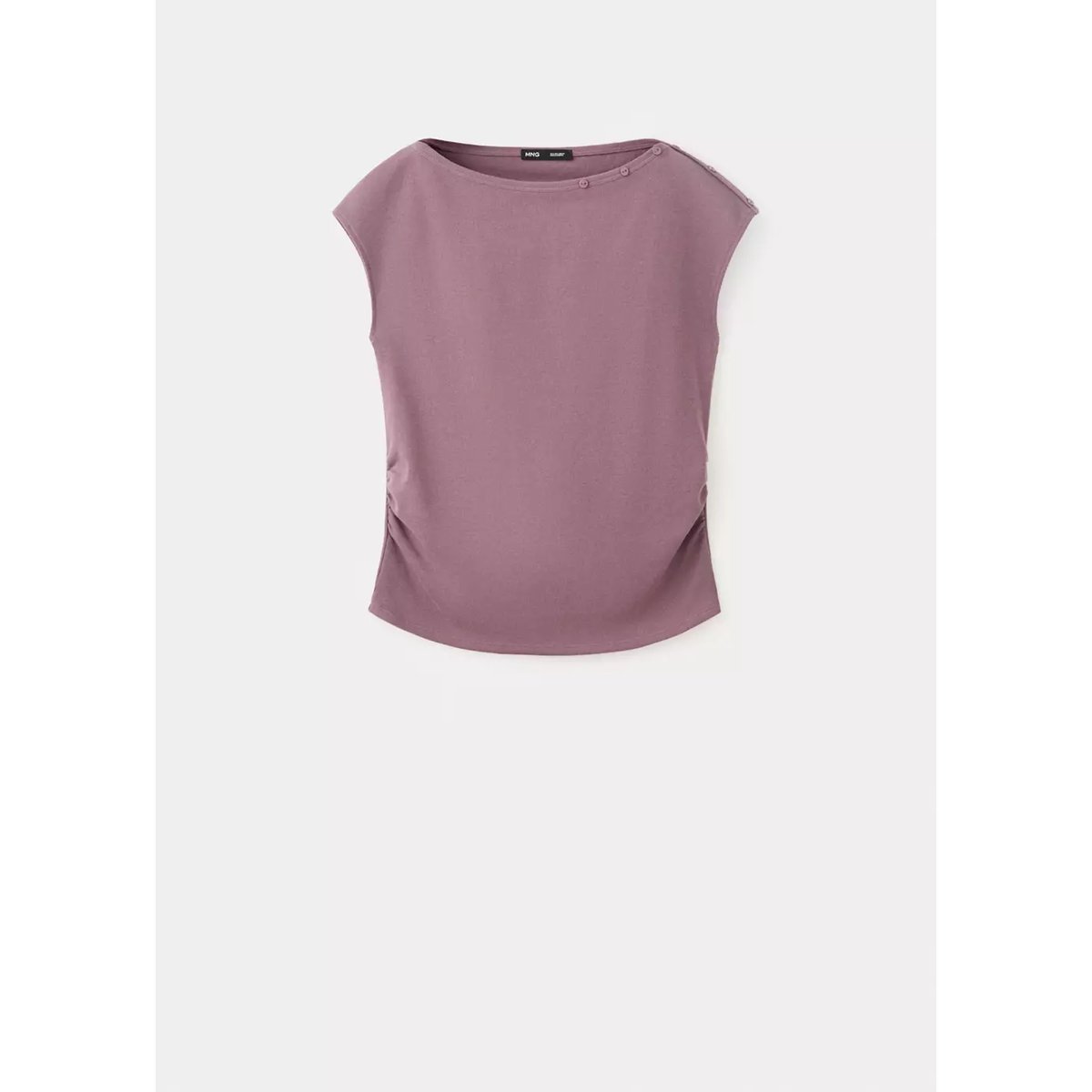 T-shirt de grossesse froncé violet clair/pastel, MANGO