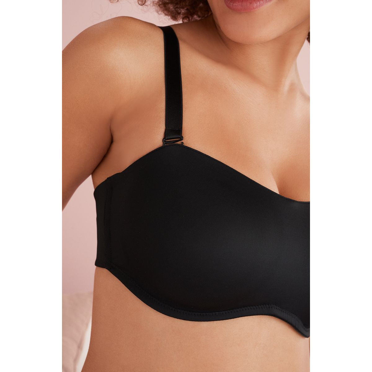 Soutien-gorge bandeau non rembourré noir, NEXT