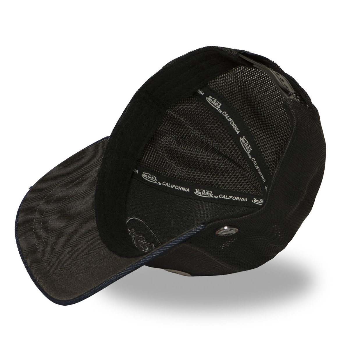 Casquette Trucker Shield gris foncé/noir/bleu foncé, VON DUTCH