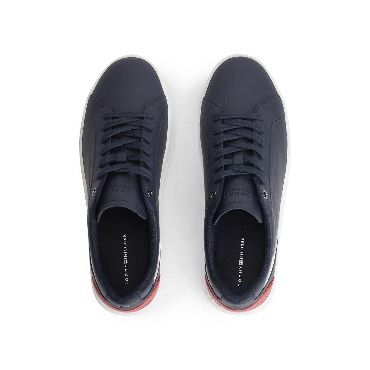 Zapatillas de piel COURT azul marino, TOMMY HILFIGER