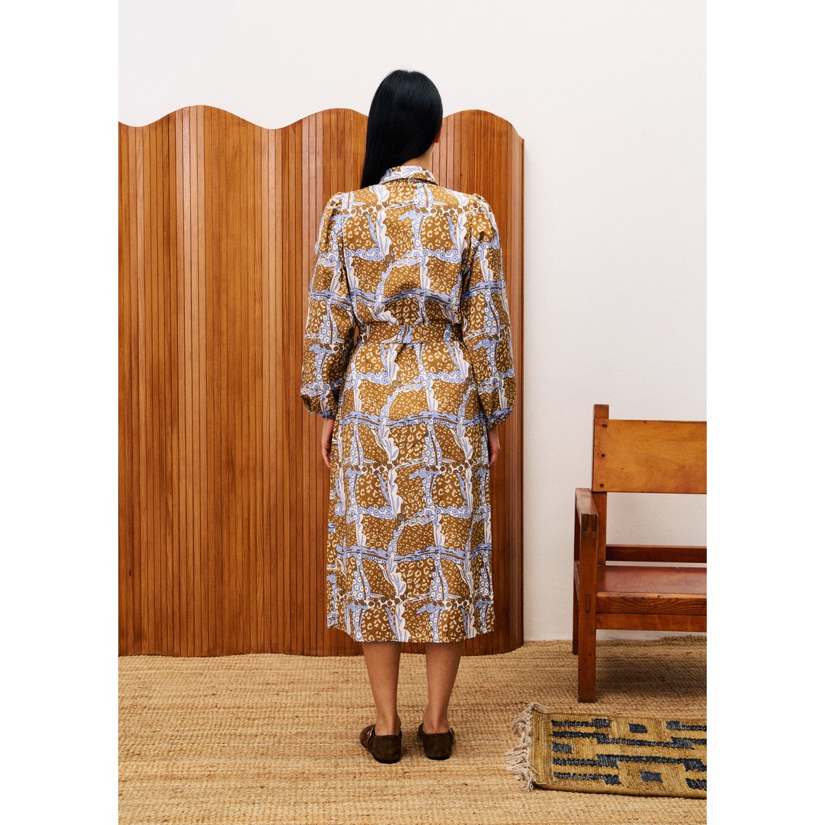 Robe en coton BENGAL leo marron ocre, FRNCH