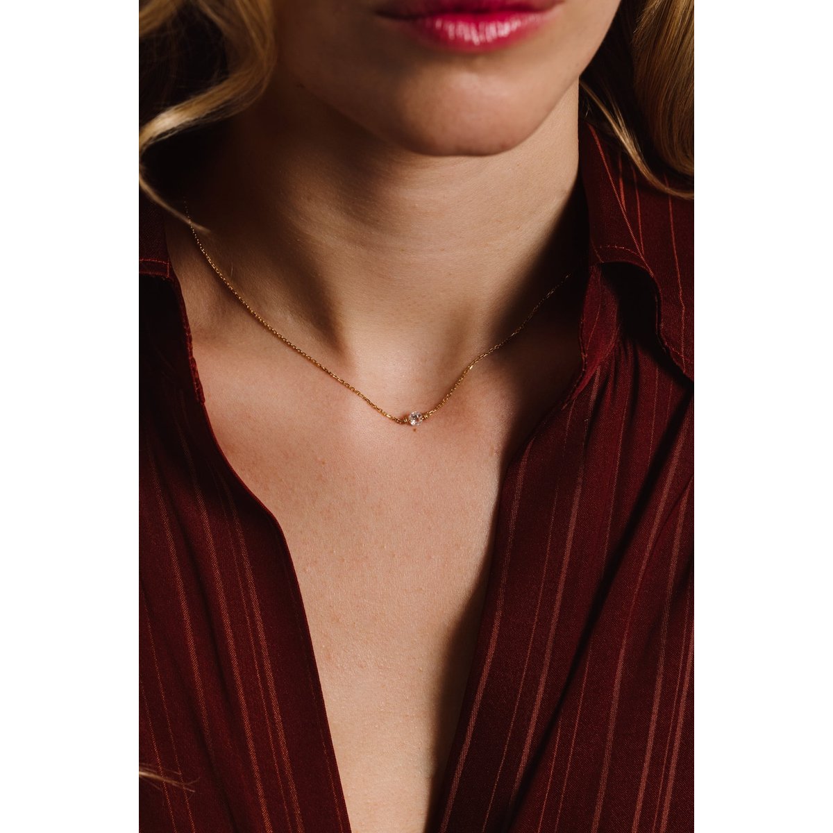 Collier court Oriana - Or 750‰ Diamant blanc diamant blanc, YAY PARIS