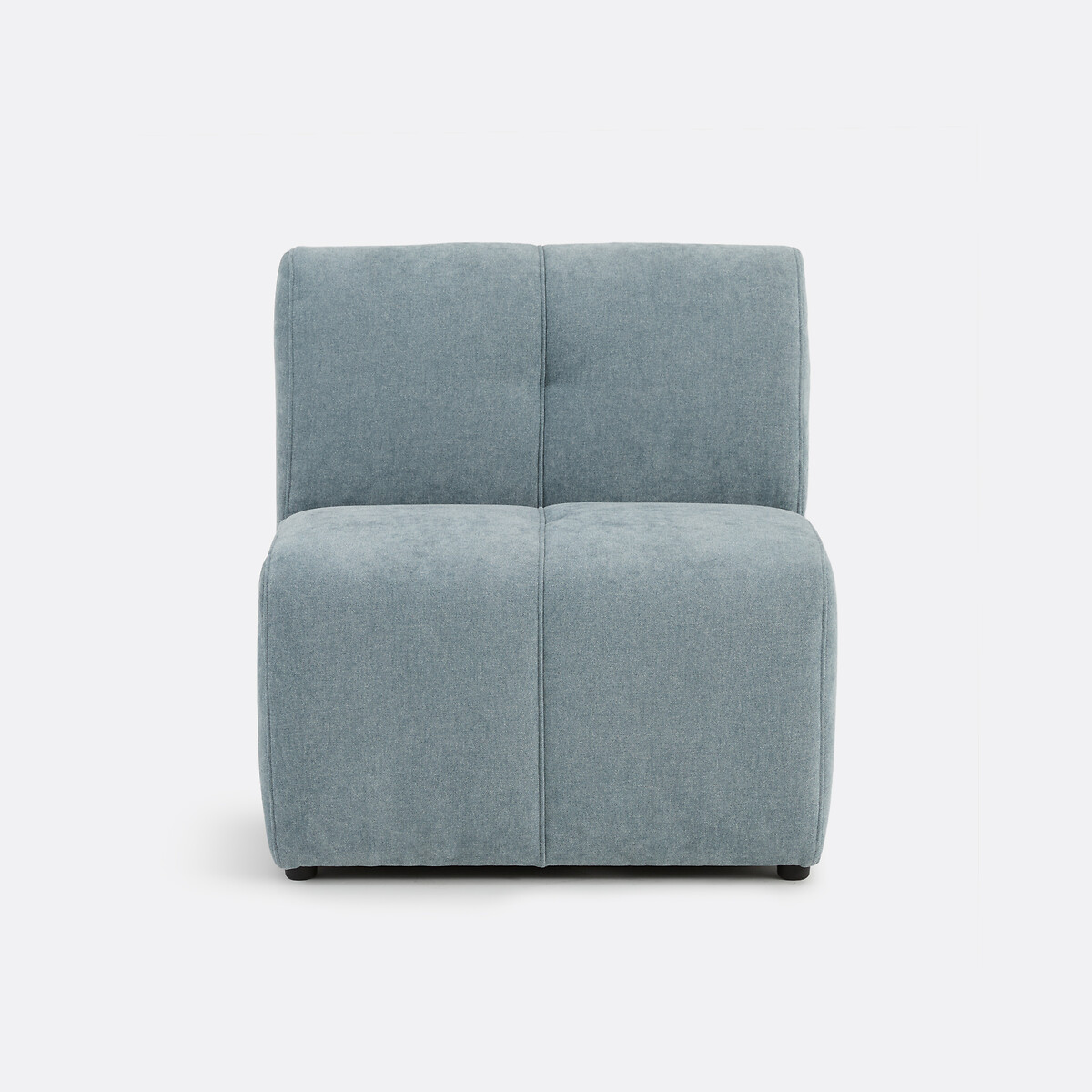 Elemento seduta modulare da tavolo, 1 posto, in ciniglia fine, ANETA blu vintage, LA REDOUTE INTERIEURS