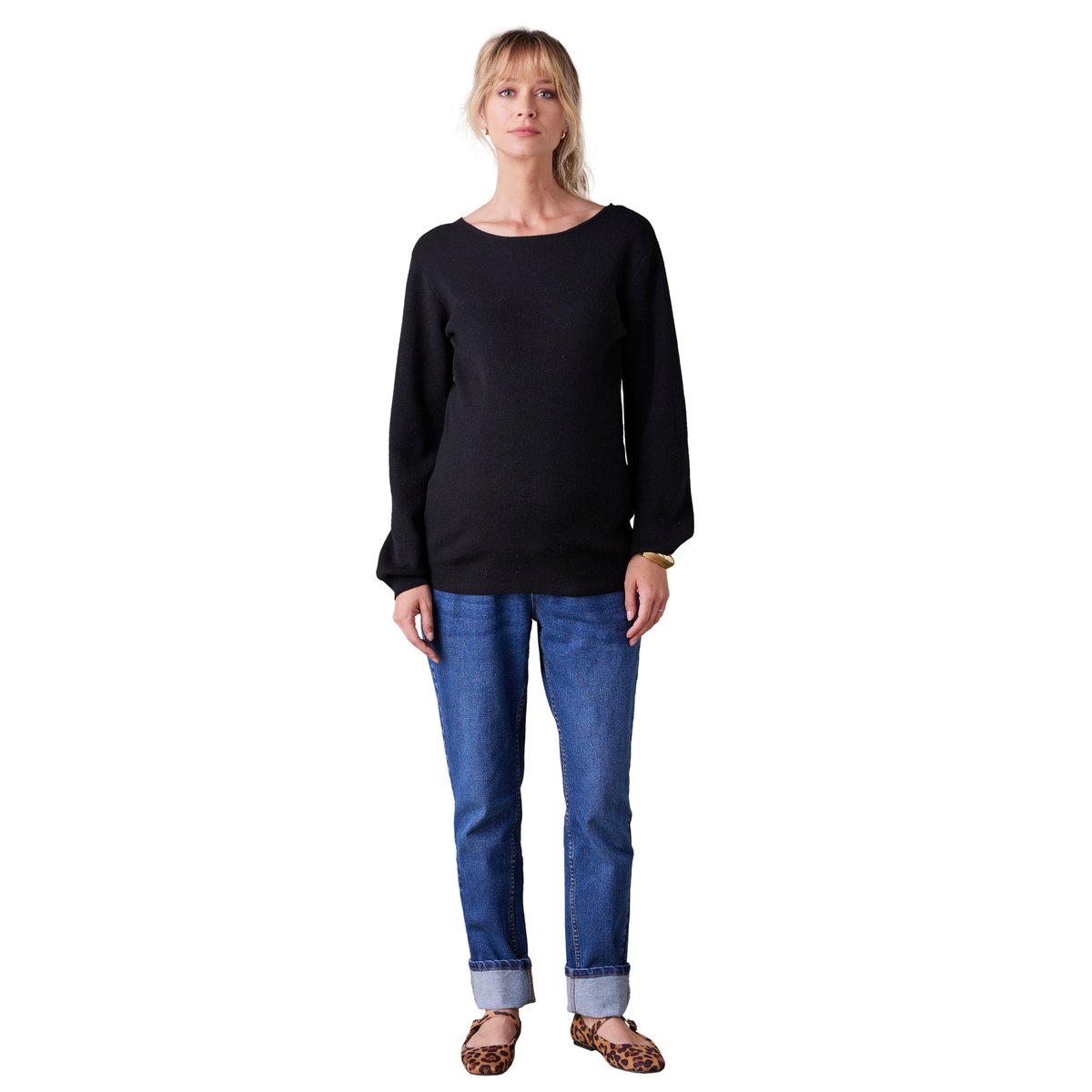 Pull décolleté dos dentelle grossesse noir, ENVIE DE FRAISE