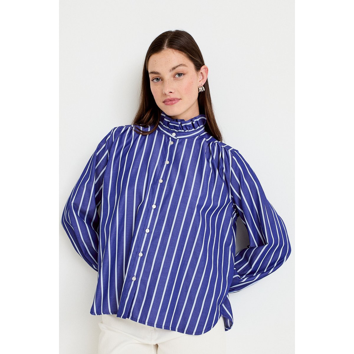 Chemise oversize manches longues bleu, CACHE CACHE