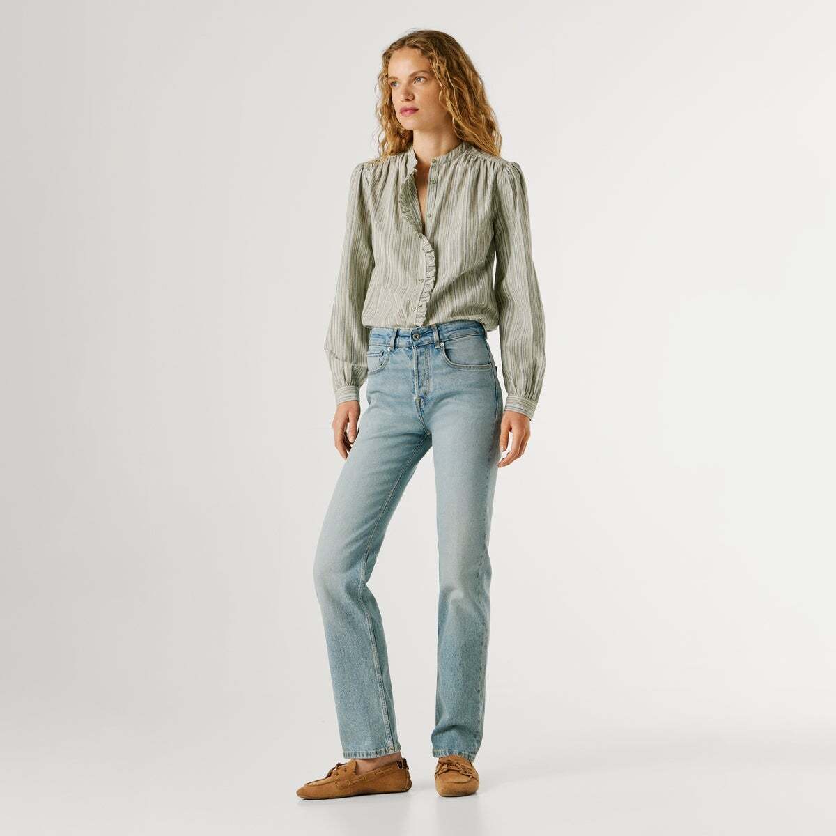 Jaimy - Jean Coupe Large, Taille Haute 13oz bleu confort extensible, PEPE JEANS