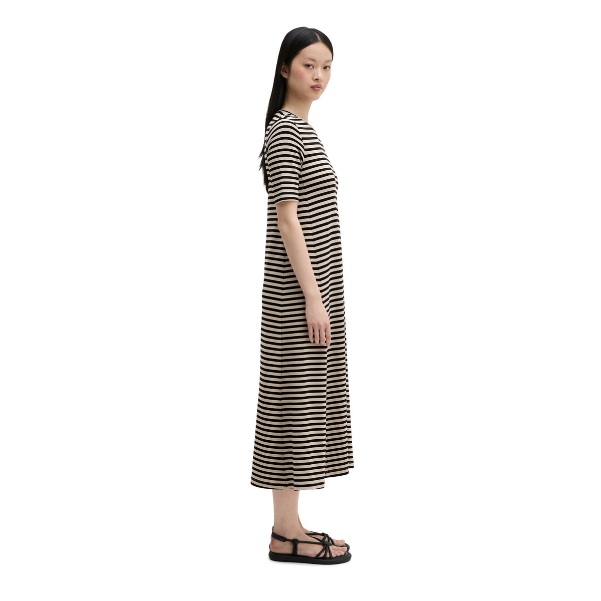 Robe en jersey rayé A-Shape en TENCEL™ Modal hellbraun, MARC O'POLO