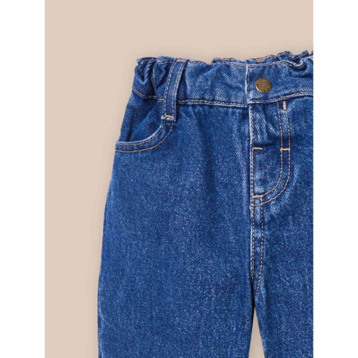 Pantalon droit en denim denim bleu, CYRILLUS