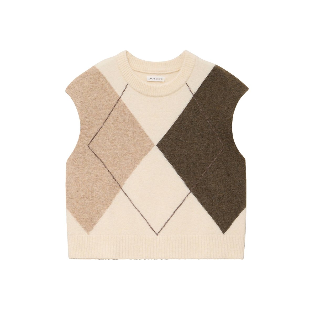 Pull sans manches ecru, CACHE CACHE