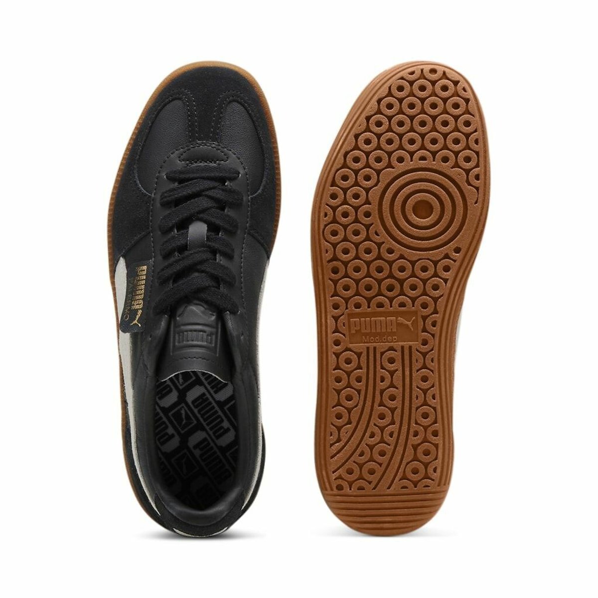 Baskets cuir Palermo noir/gris clair, PUMA