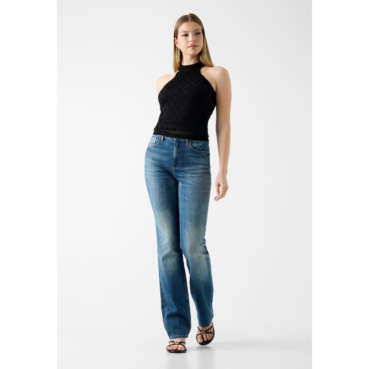 Pull À Col Halter noir, GUESS