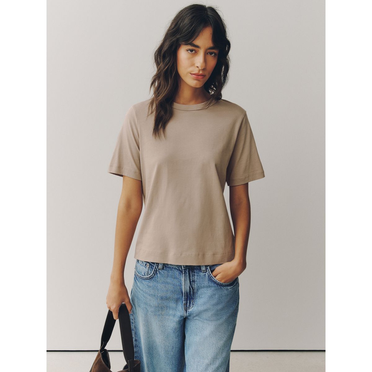 T-shirt girlfriend ras du cou, lot de 5 minéral, NEXT