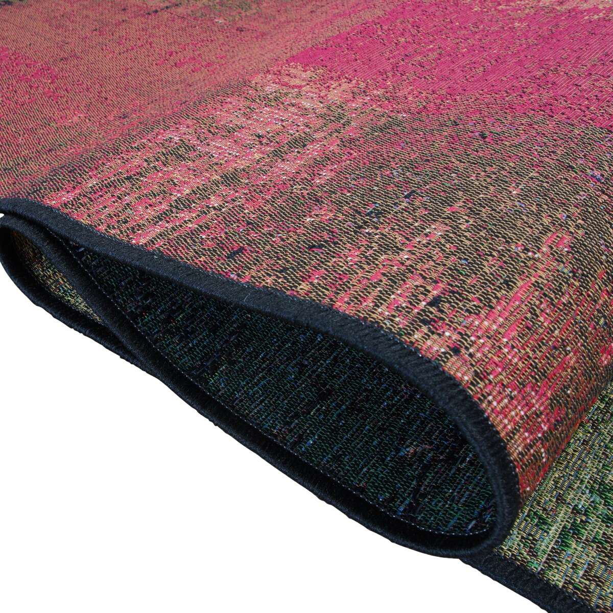 Tapis salon abstrait moderne TAPISSERIE vert, multicolore, THE DECO FACTORY