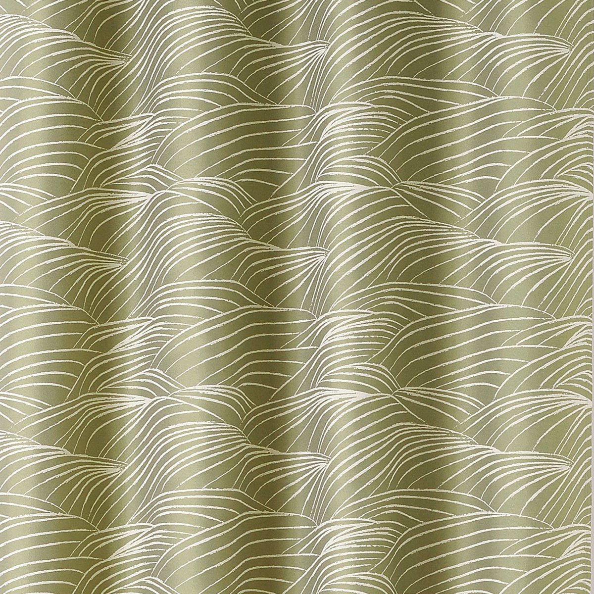 Rideau motifs coteaux de vigne vert olive, LINDER