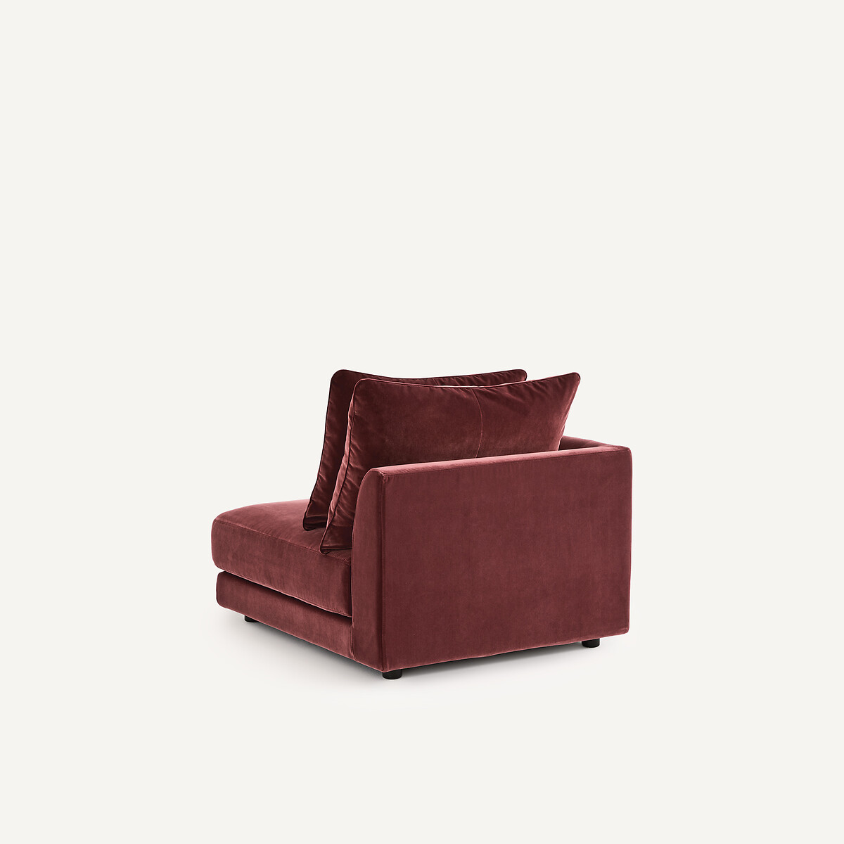 Demi-canapé gauche, modulable en velours, TIBERIO grenat, AM.PM