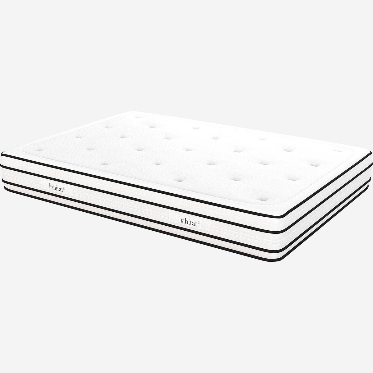 Matelas hybride ressorts ensachés et mousse en mémoire de forme DREAM HYBRIDE blanc, HABITAT