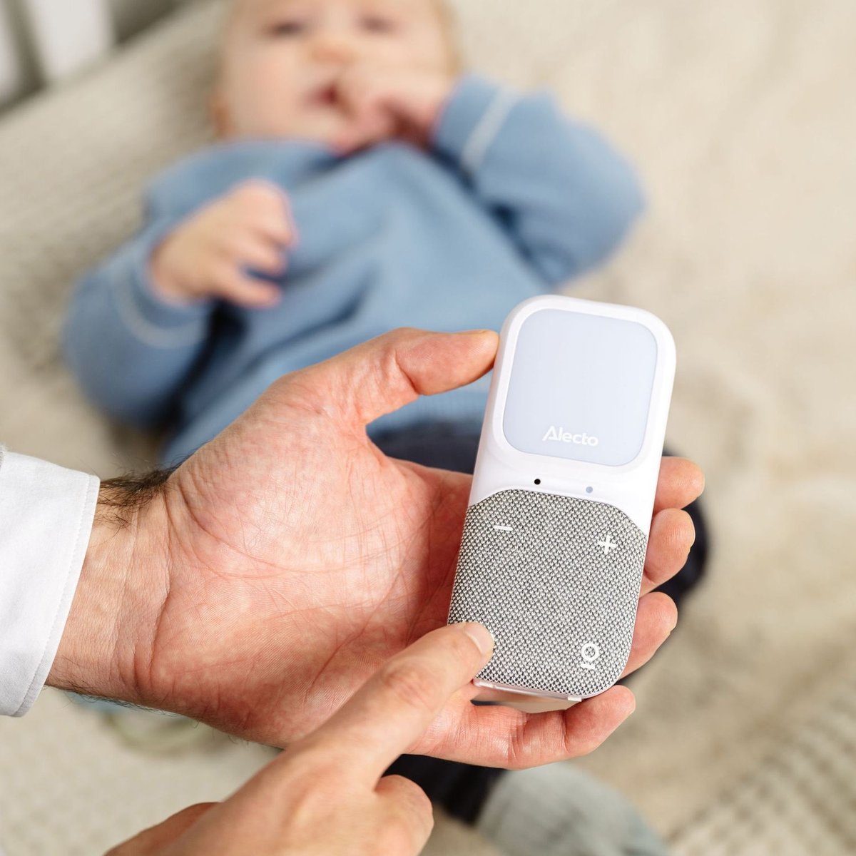 Babyphone audio Full Eco écran et veilleuse blanc, gris, ALECTO