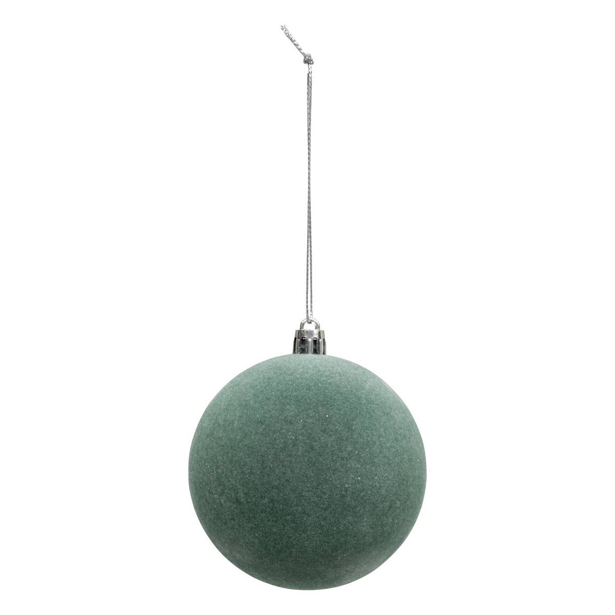 Boule de Noël pailletté vert x9 80mm vert, ATMOSPHERA