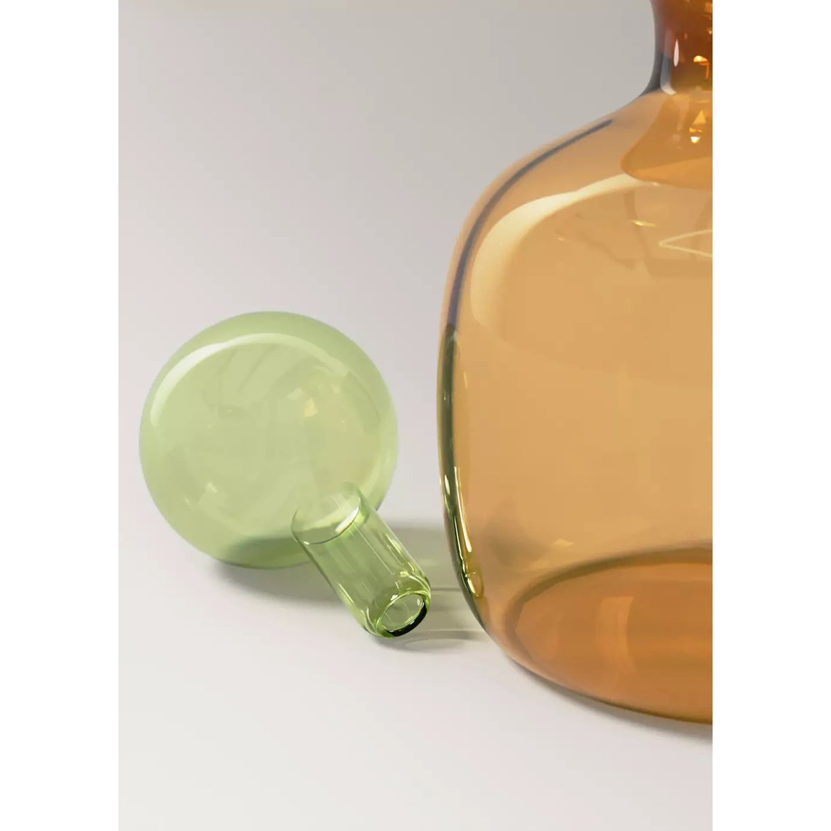 Petit vase décoratif bicolore en borosilicate caramel, MANGO HOME