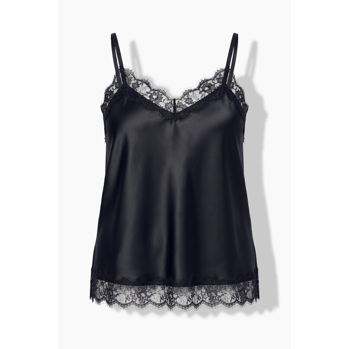 Caraco en satin (sans manches) noir, ULLA POPKEN