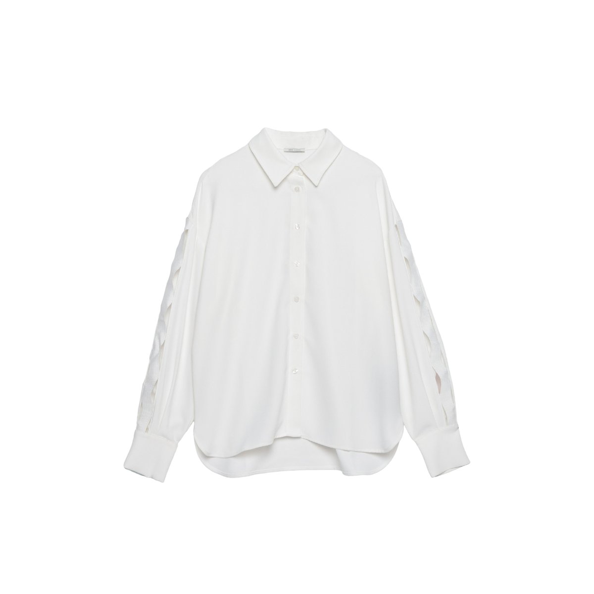 Chemise manches longues ajourées ecru, IKKS