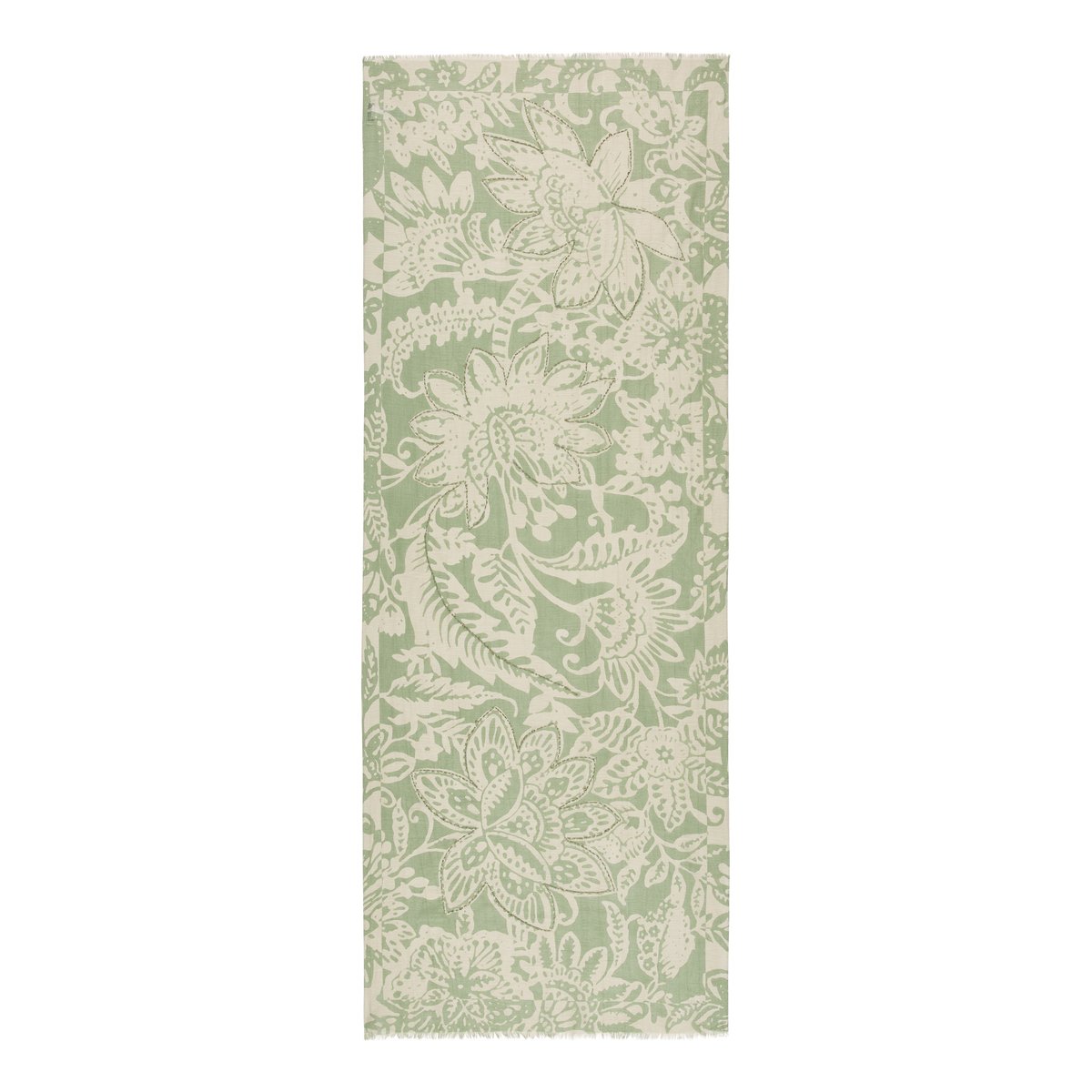 Foulard imprimé en lin mélangé gris, MARC O'POLO