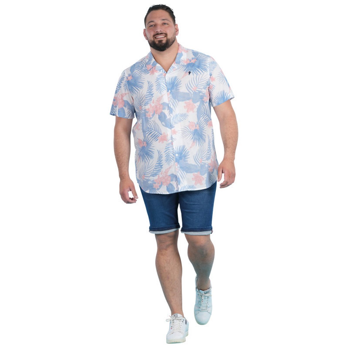 Chemise en coton biologique ciel tropicale pourvue d'un col cubain bleu clair, RUCKFIELD
