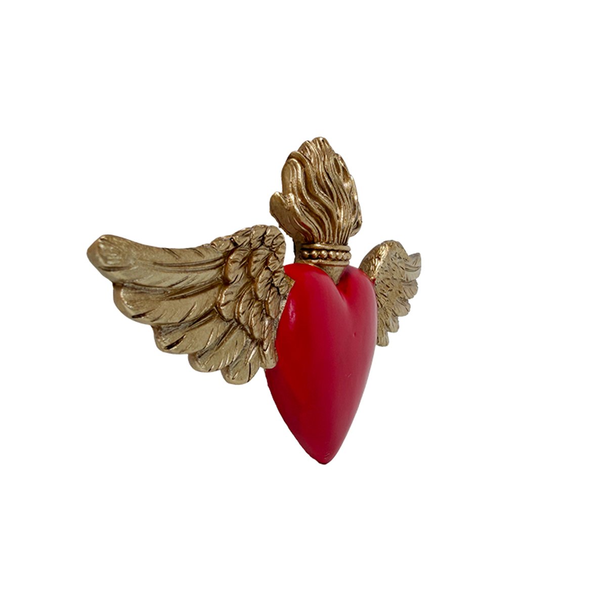 Déco murale ex-voto ailes 12x7.5cm rouge, EMDE