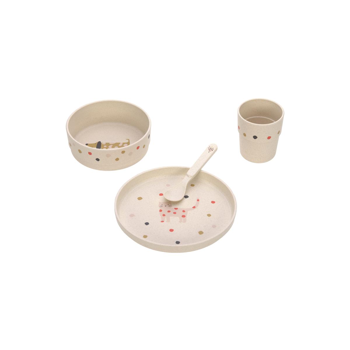 Coffret repas ecru, rose, moutarde, LASSIG