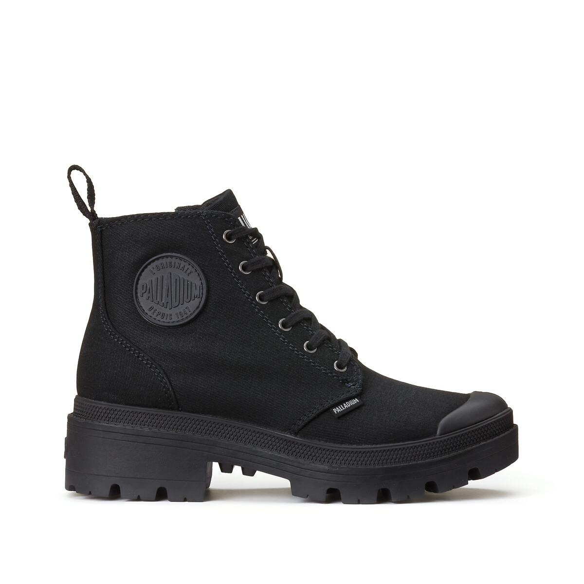 PALLABASE TWILL hoge sneakers zwart, PALLADIUM