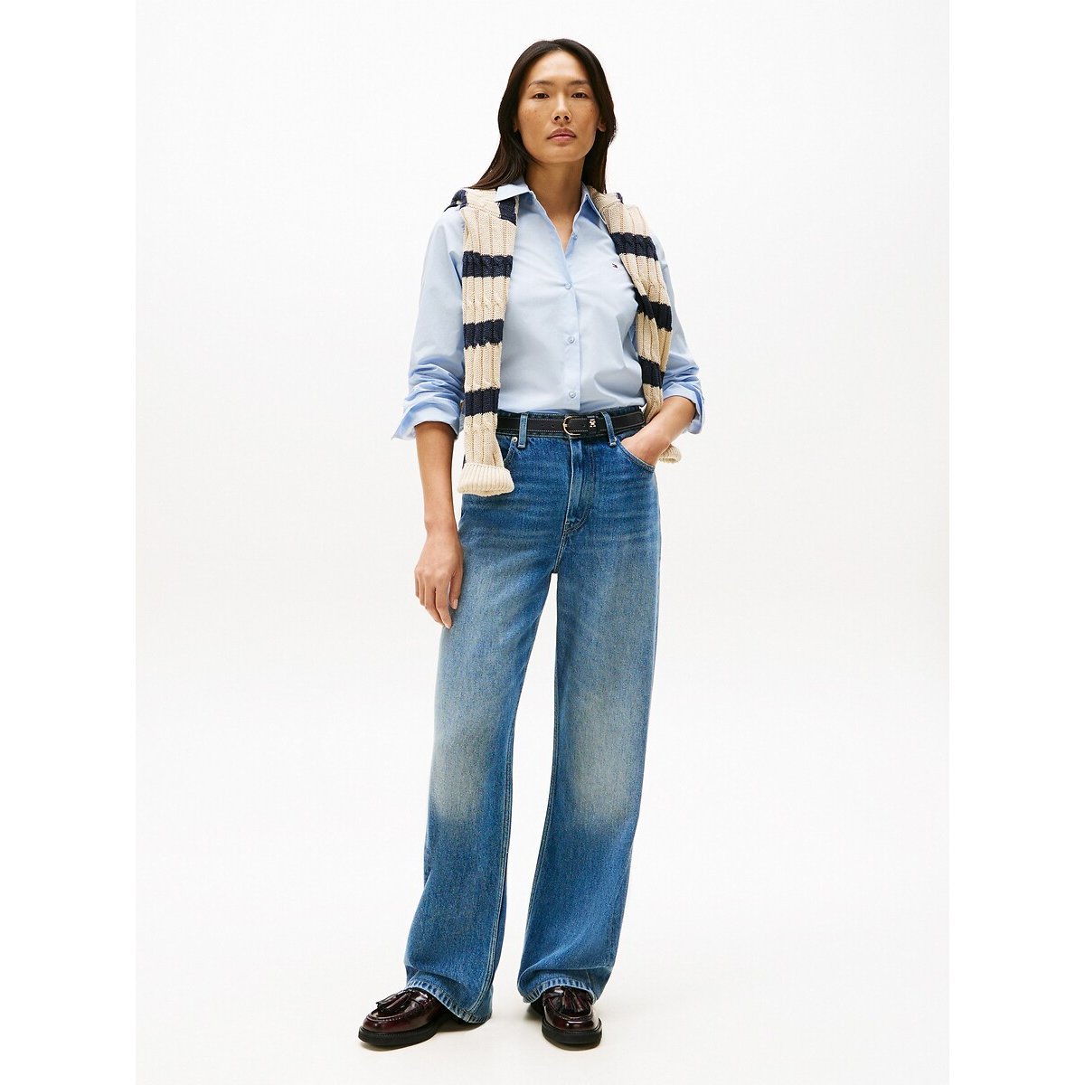 Camisa de manga larga azul , TOMMY HILFIGER