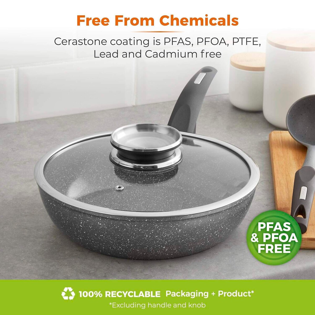 28cm Cerastone Forged Multi-Pan with grey, TOWER