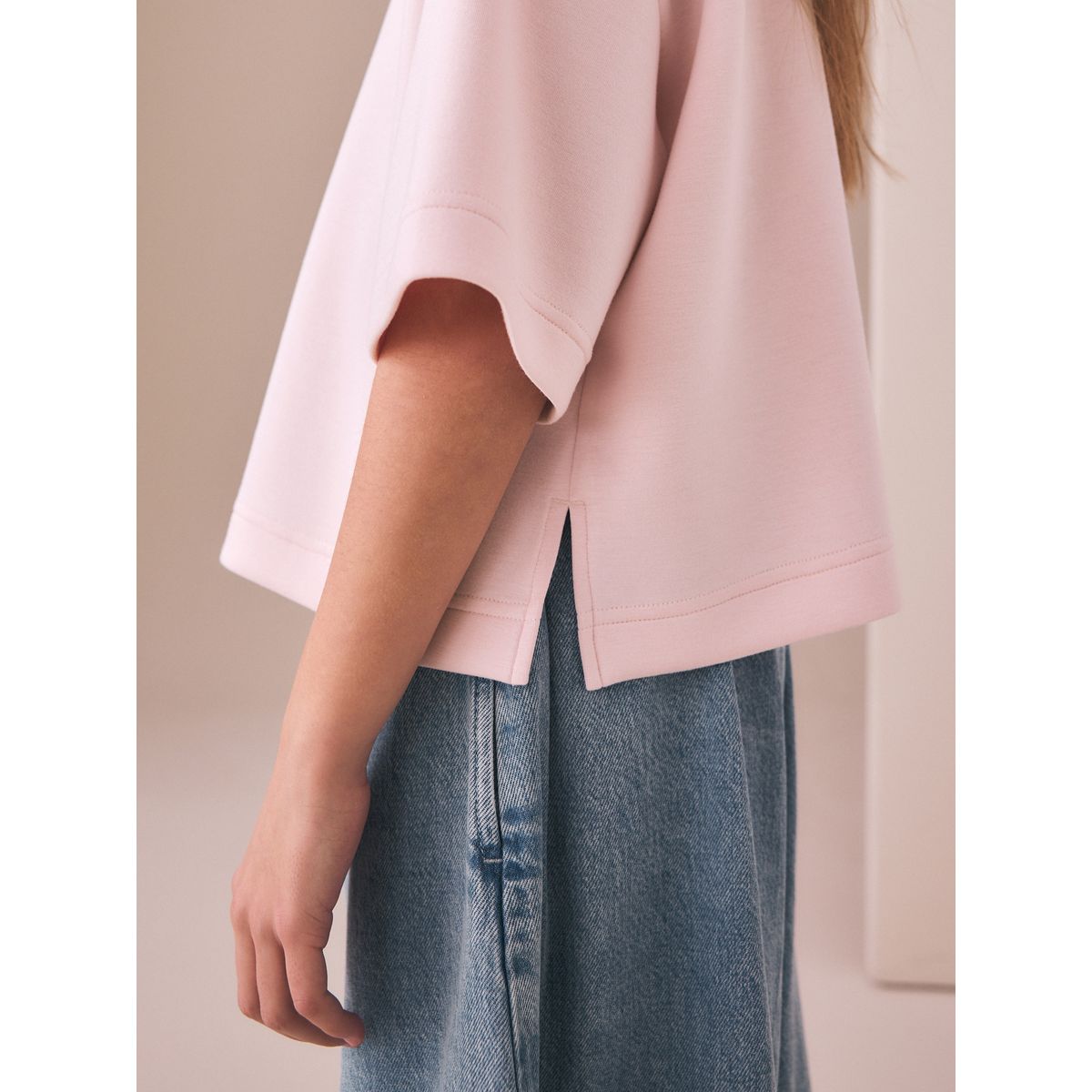 T-shirt droit oversize ultra-doux rose, NEXT