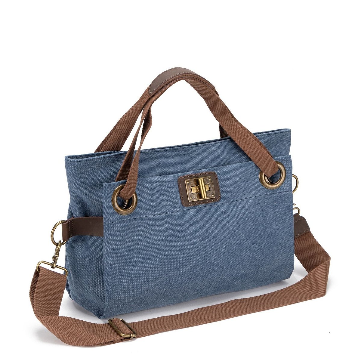 Sac porté épaule en cuir et toile TOBAGO M denim, OH MY BAG